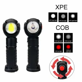 

7 In 1 XPE COB Work Light Outdoor Emergency Light Car Inspection Light Rotatable Lamp Head with Magnet Flashlight USB Charging
