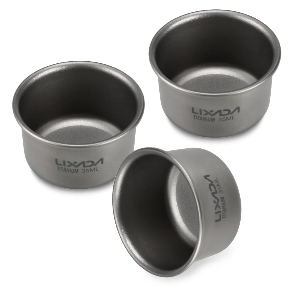 

Lixada Outdoor Titanium Tea Cup 1/2/3Pcs Mini Ultralight Tableware Home Office Camping Picnic Coffee Tea Milk Mug Cookware