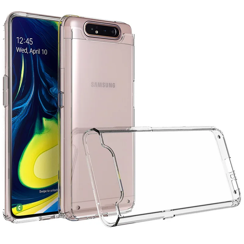 Для samsung A80 чехол 6,7 ''Кристальный Гибридный Бампер прозрачная твердая акриловая задняя крышка для samsung Galaxy A80 чехол для телефона A 80 A805F