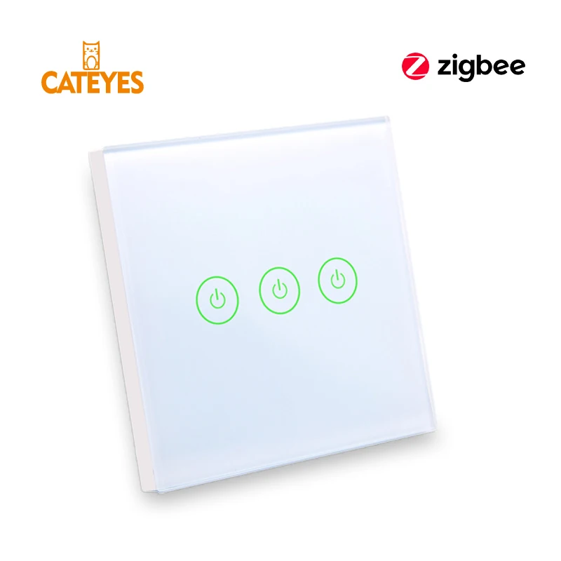 Cateyes Tuya Zigbee 3,0 нейтральный провод 1 2 3 банды настенный выключатель Alexa Google Домашний Светильник переключатель нейтральный провод