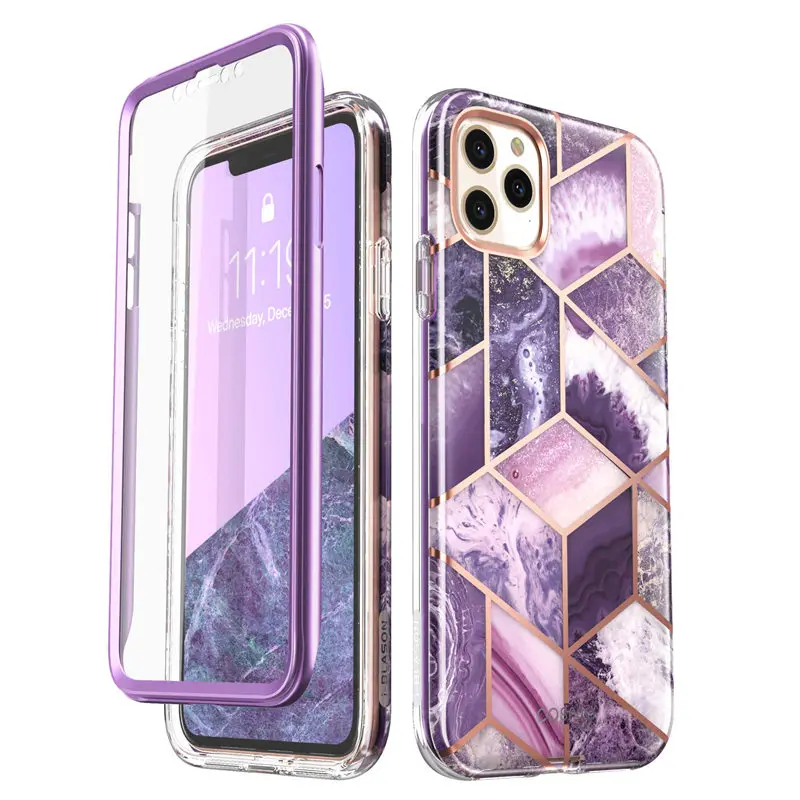 i-Blason For iPhone 11 Pro Case 5.8" (2019) Cosmo Full-Body Shinning Glitter Marble Bumper Case with Built-in Screen Protector waterproof cell phone case