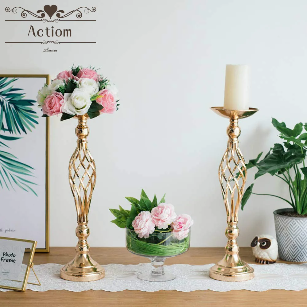 Versatile Metal Flower Arrangement Vase Candle Holder Stand Wedding