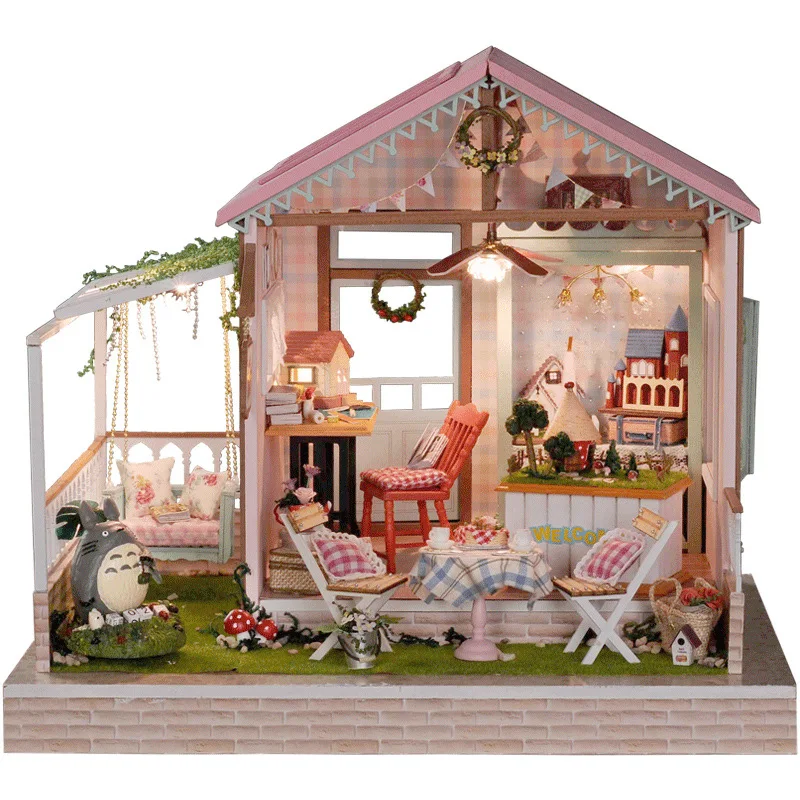 

Cute room diy Hut Villa Hand-made House Model Toy Assembly Creative Music Box Girl'S Gift