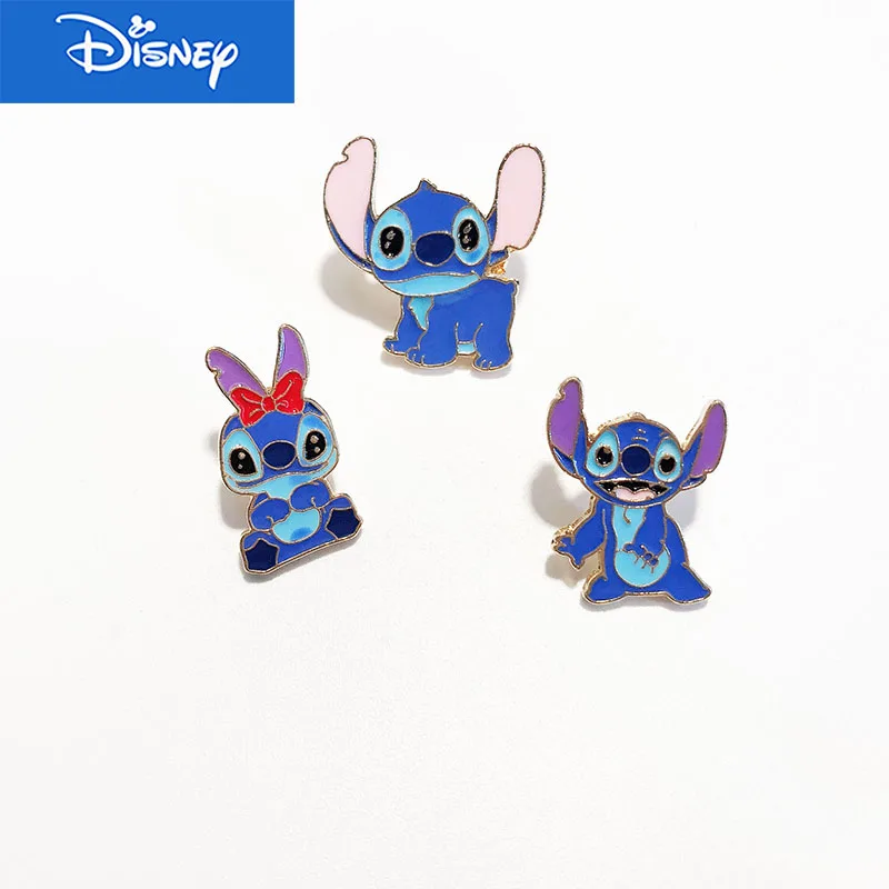 Металлическая эмалированная брошь в стиле Лило и Ститч | Украшения аксессуары