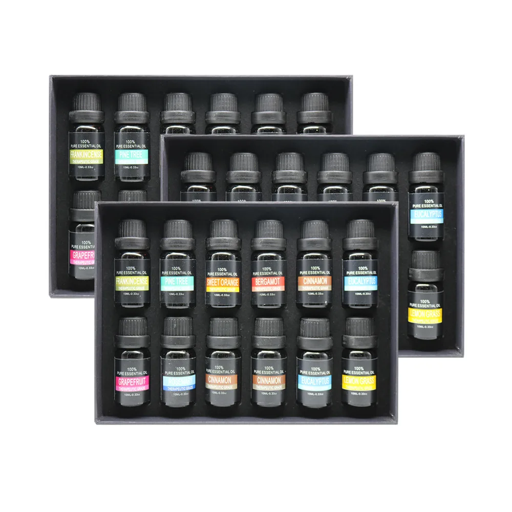 

12pcs*10ML 100% Pure Plant Aromatherapy Essential oils Sets Organic Body Massage Relax Fragranceoleo essencial para difusor