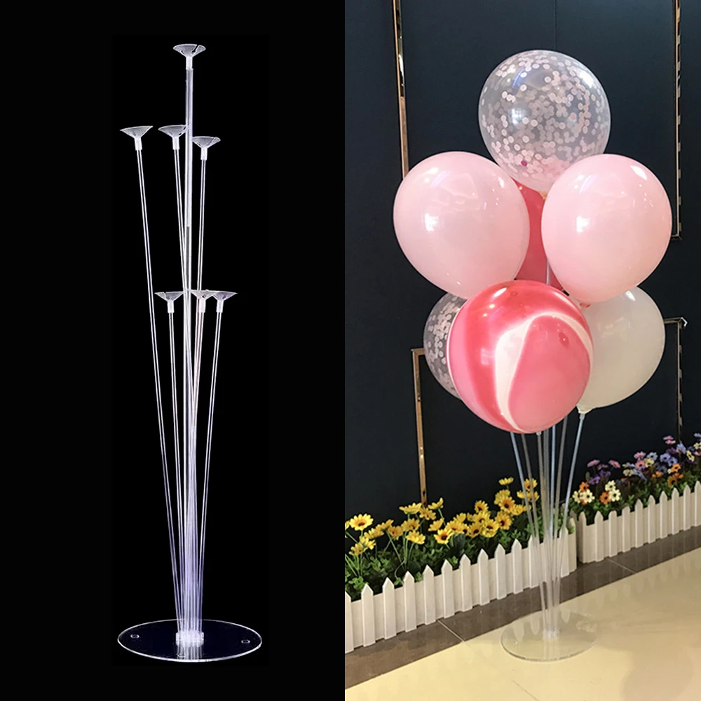 

7 Holes Table Balloon Stand Holder Plastic Base Balloons Column Stand Kit for Kids Birthday Party Decorations Balloon Accessory