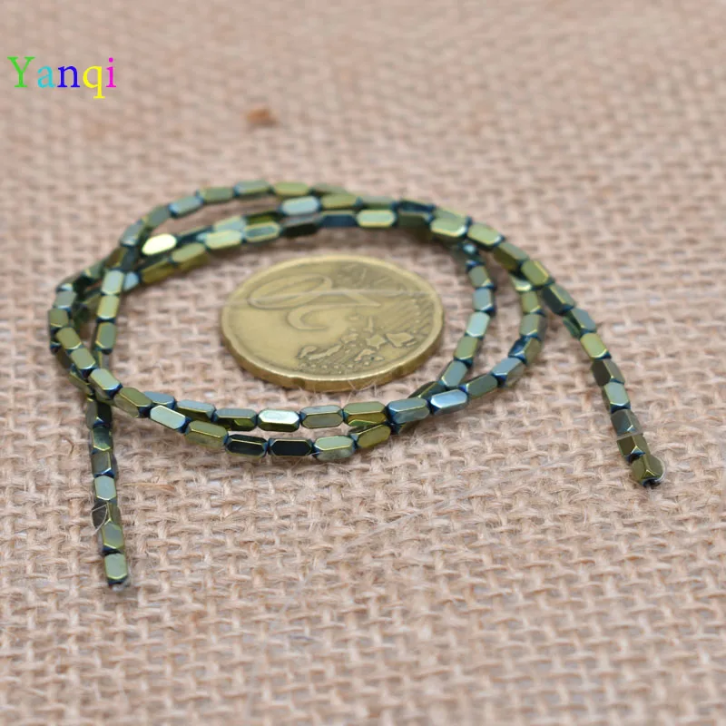 20-2x4mm 95 шт./лот, блестящие разноцветные бусины из натурального камня, гематит, прямоугольные бусины квадратной формы для самостоятельного изготовления ювелирных изделий - Цвет: 20-2x4mm