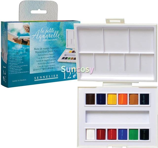 Sennelier La Petite Aquarelle Watercolor Set,12 Color , for The Budding  Artist and Are Ideal for Travel and Plein Air Painting