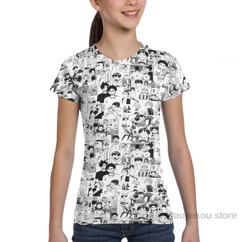 Кошмарным!-Manga коллаж Мужская футболка женская с принтом модная футболка для девочек футболки для мальчиков летние футболки с короткими рукавами - Цвет: Girl