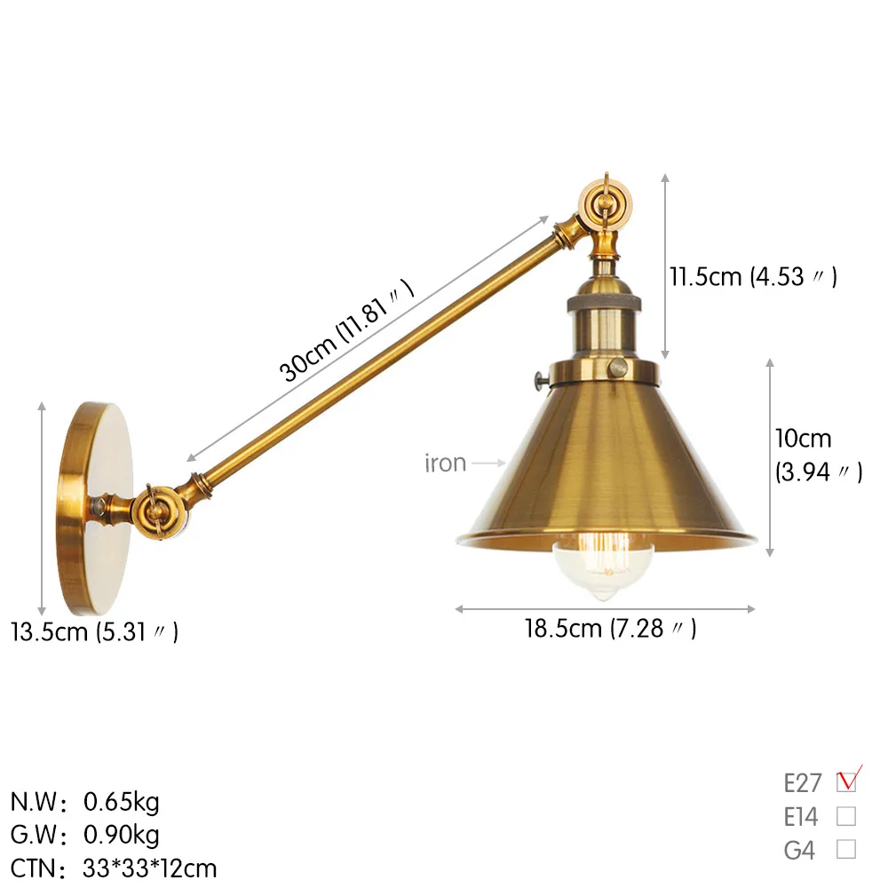 B0032A 30cm 古铜色尺寸图 英文版