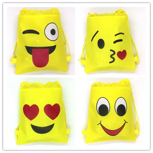 

make-pace smlie face kiss face happy face yellow small bags school bags travel swimming bags for children bring things back home