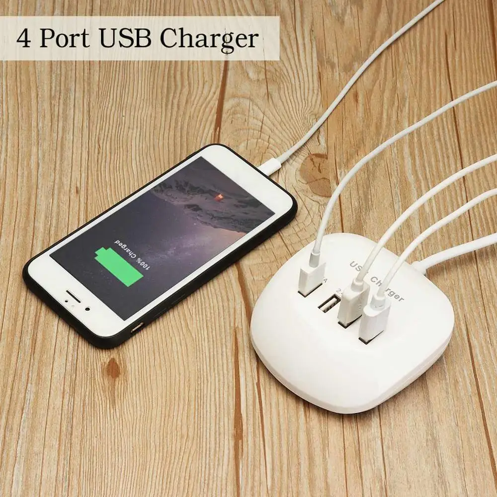 Штепсельная Вилка Европейского/американского стандарта 4 порта usb разветвитель