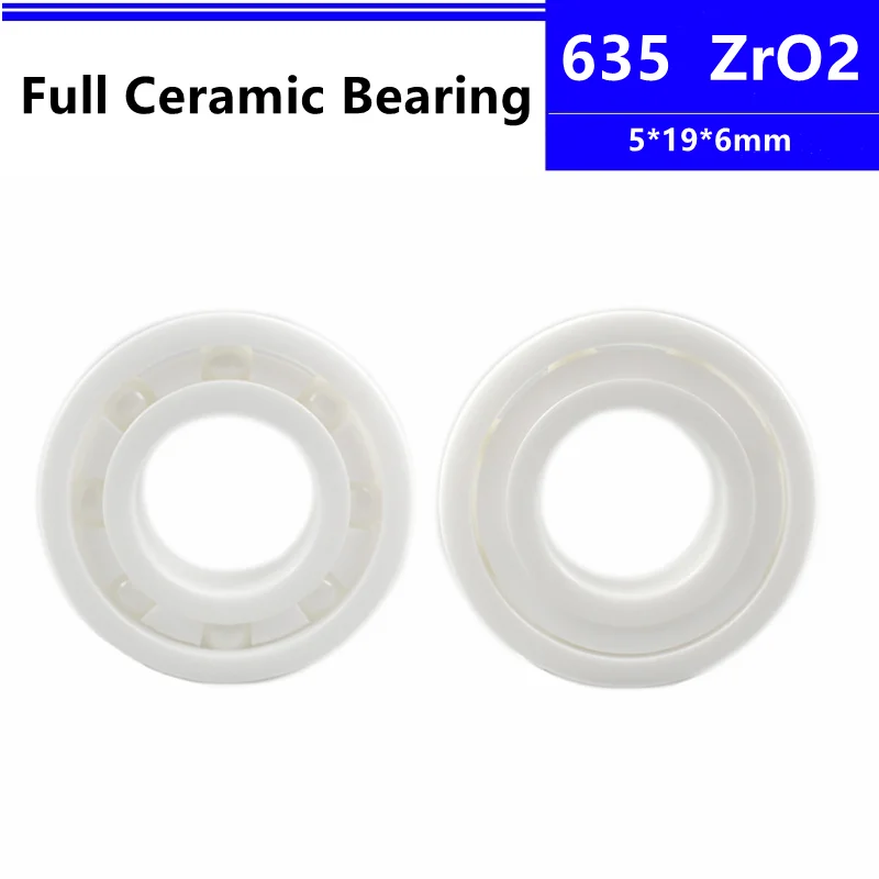 

4pcs/10pcs 635 5*19*6mm Zirconia Full ZrO2 Ceramic Deep Groove Ball Bearing Precision Nonmagnetic 5x19x6mm