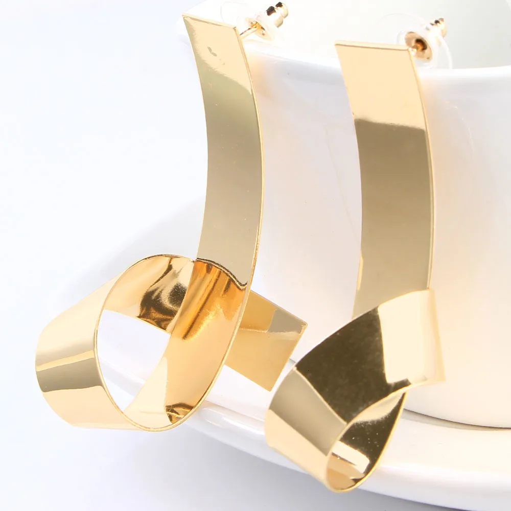 3 Trendy Irregular Sequins Metal Geometric Earrings for Women Gold&Silver Simple Punk  Earrings Modern Art Jewelry