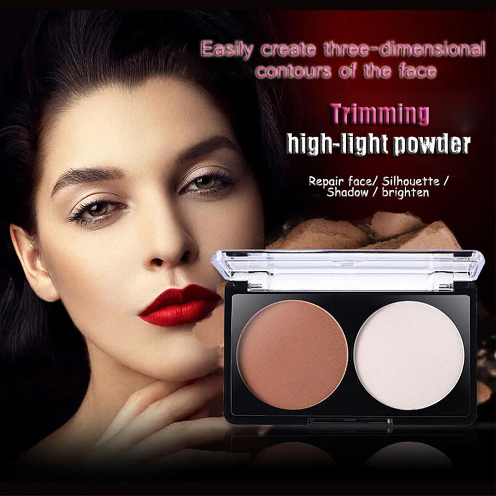MISS ROSE 2 Colors Highlighter Illuminator Makeup Glow Kit Face Brightener Contouring Liquid Powder Palette |