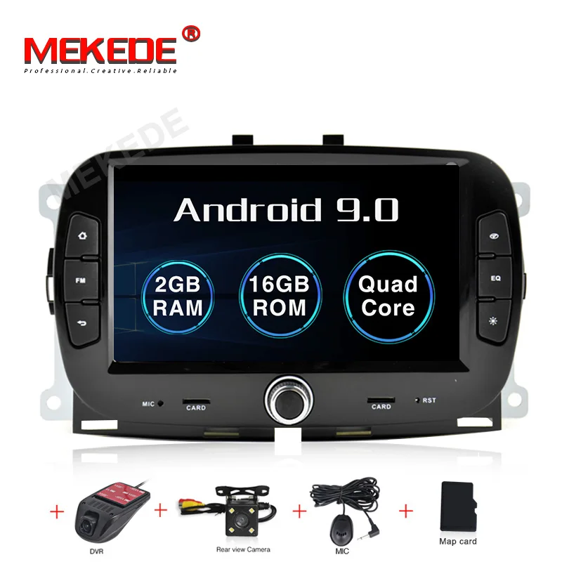 16G add camera DVR MEKEDE HD 4G ram Android 9,0 автомобильный Радио dvd-плеер мультимедиа для Fiat 500+ gps wifi Bluetooth Видео Стерео навигация - Цвет: 16G add camera DVR