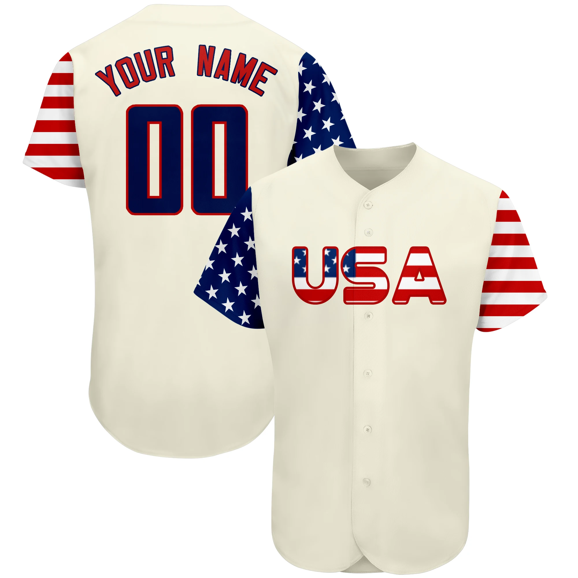 Custom Baseball Jersey Sublimation Printing Team Name Number USA