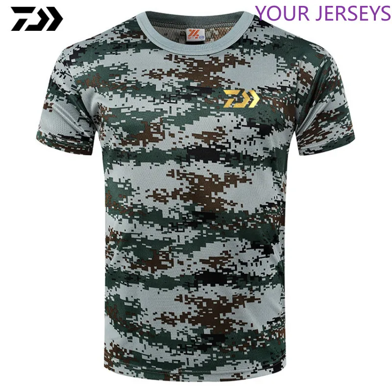 

New Fishing T Shirt Fishing Heartbeat T-Shirt Daiwa Fishing Tee Shirt Basic Men Cute Cotton Short Sleeves Camouflage Tshirt