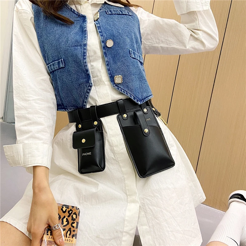 Waist Bags For Women Two Pocket Waist Belt Bag 2021 Women Coat