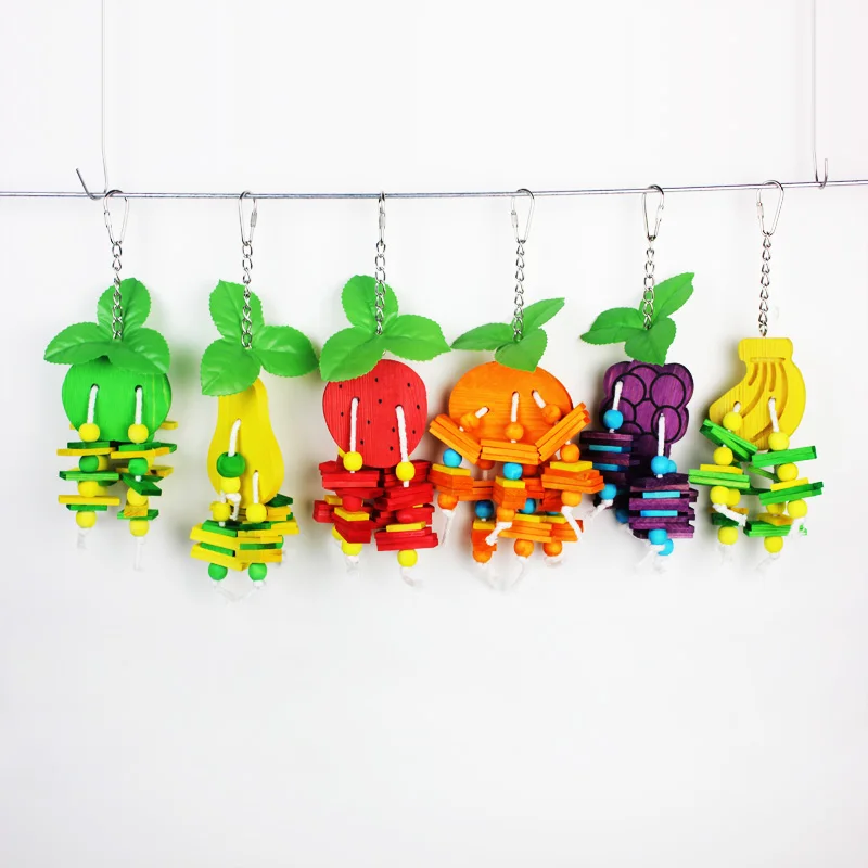 

Bird Toy Chewing Playing Pet Toy Parrot Cockatiel Parakeet Colorful Wooden Blocks Pet Bird Bites Toys
