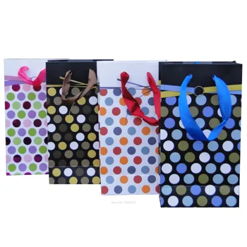 

Gift bags Bagland, "Premium Dots", Thick-210g/m2, pack of Saving-12 To. Assorted, 18cm x 23cm x 10cm