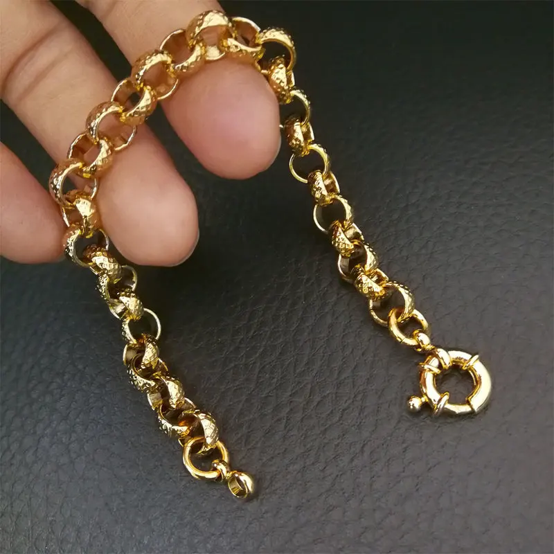 Gold Color Belcher Bolt Ring Link Men 
