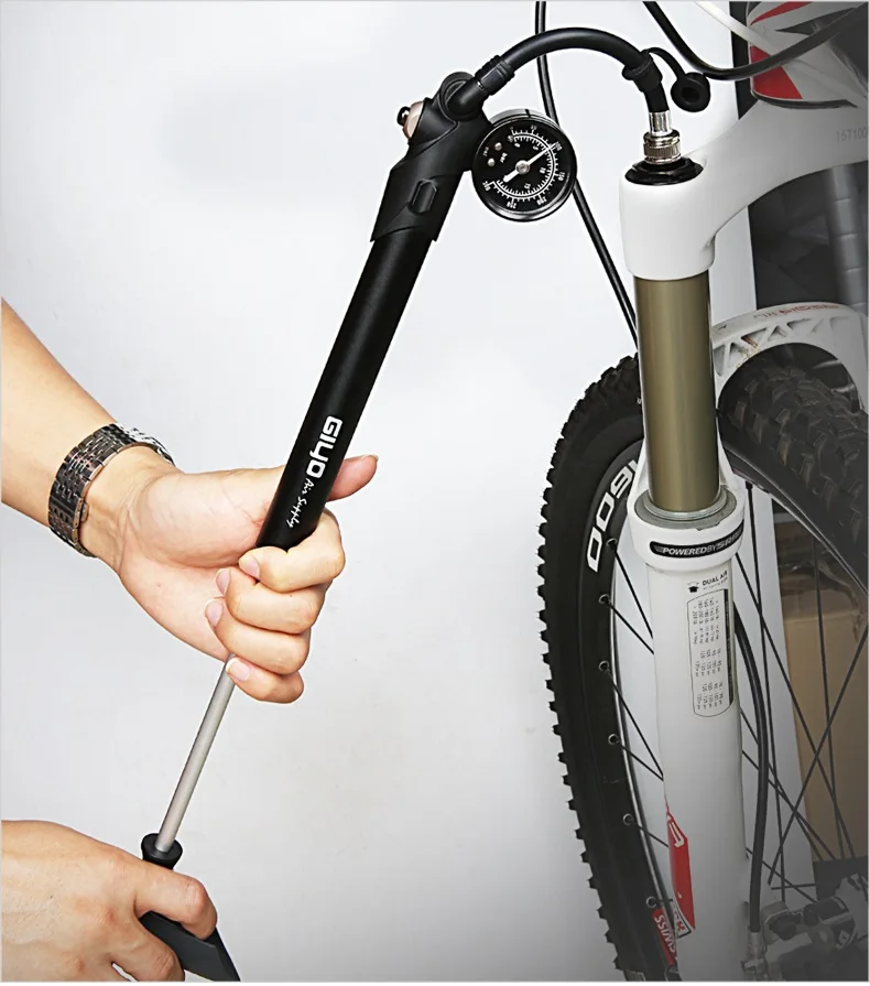 Pompe Haute Pression Pour Amortisseur VTT - Pour Gonfler Fourche Ou Amortisseur Arrière Pneumatique - Pompe Compacte Noire
