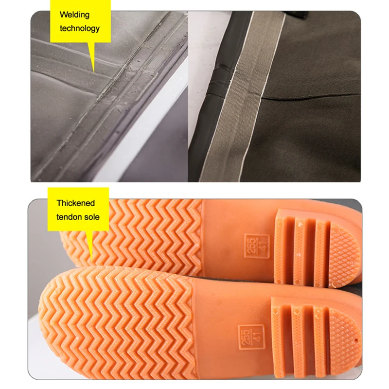 High quality Winter fishing Waterproof pants boots Fly fishing suit Wading rubber boots waders shoes for men Outdoor product