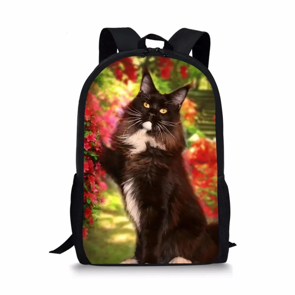 

HaoYun Children's School Backpack Black Cats Pattern Students Book-bags Flower Animal Design Back to School Satchecl Schoolbags