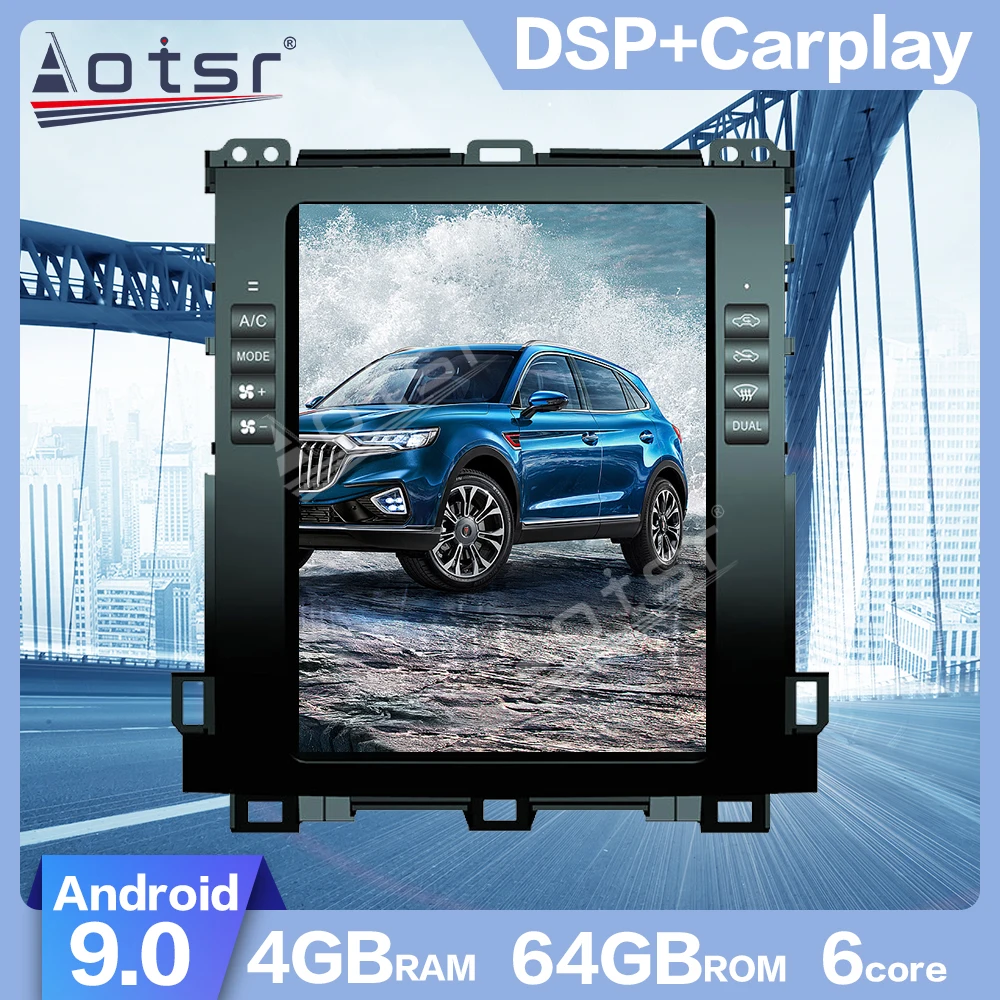 Автомобильный мультимедийный плеер AOTSR Android 9 0 Tesla style HD экран GPS навигация для Toyota