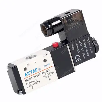 

3V210-08-NO 1/8" 3 port 2 position Pneumatic Solenoid Valve 3/2 way control valve DC24V AC220V