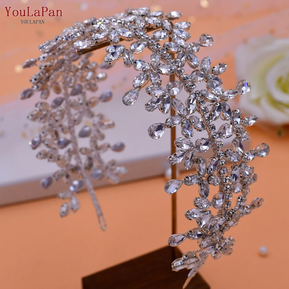 TOPQUEEN HP404 Bridal Headband Woman Hair Hoop Tiara and Crown Rhinestone Bohemia Hairbands Wedding  Hair Accessories Headdress
