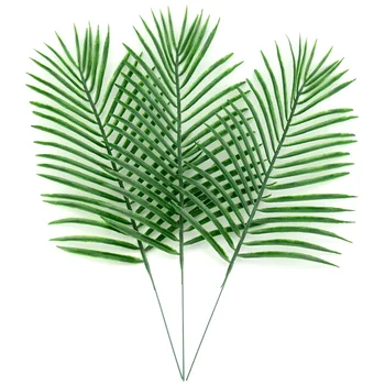 

20pcs Large Plastic Artificial Green Leaf Tropical Palm Foliage Leaves Plant For Hawaiian Party Wedding Home Garden Decorations