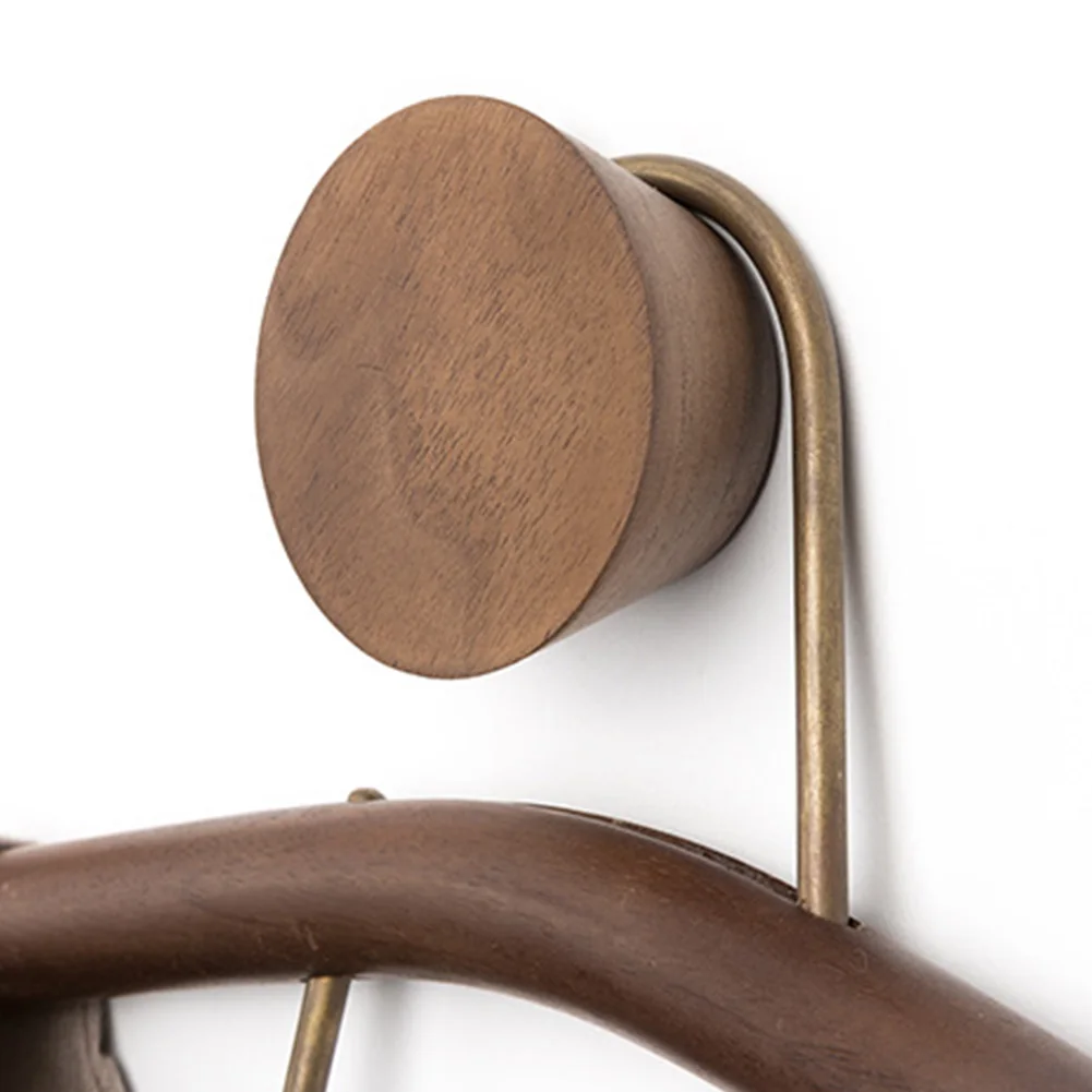 Hallway Drill Free Clothes Hook Coat Holder Wall Mounted Moistureproof Decorative Strong Load Capacity Home Wooden Hats Bathroom