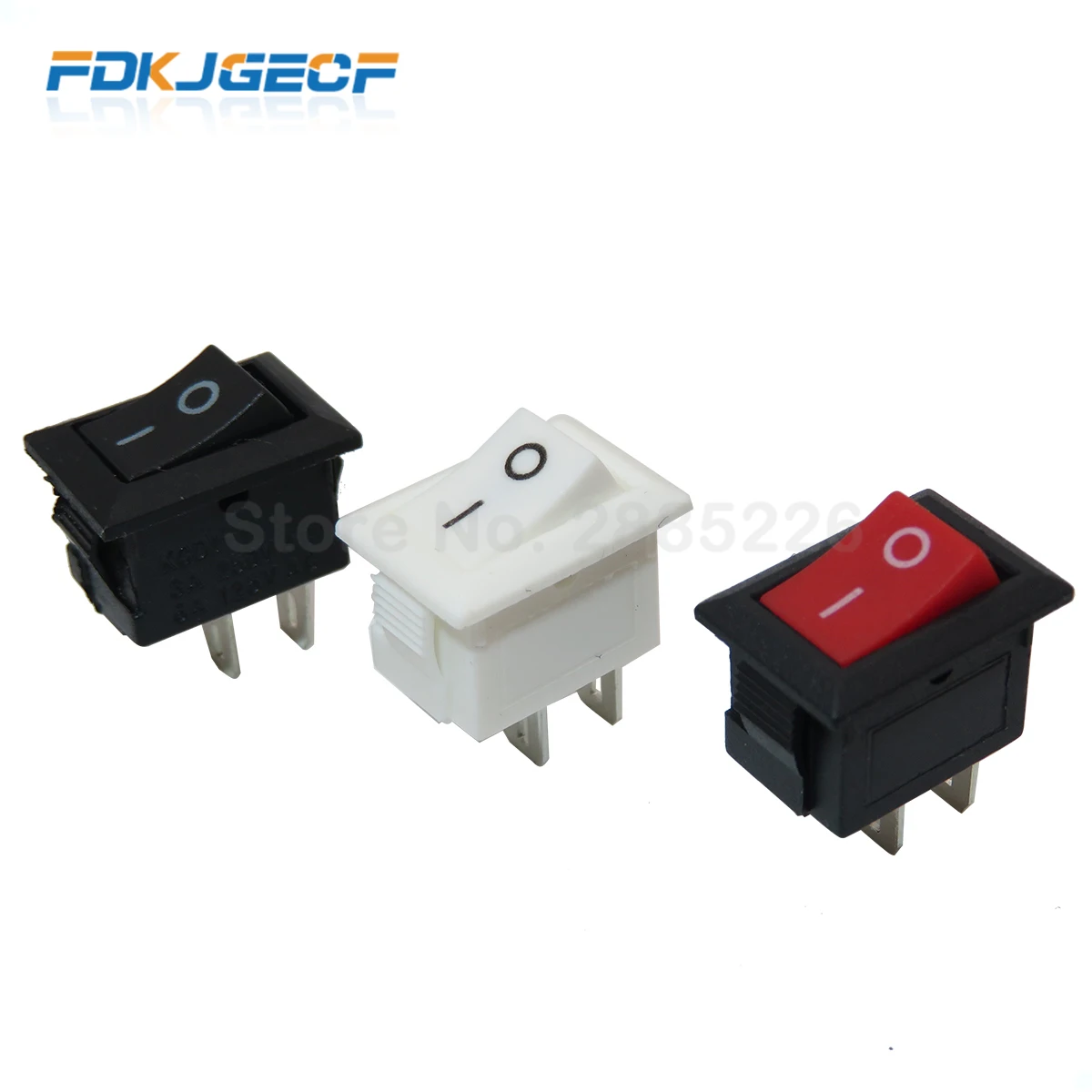 

10PCS KCD11 perforate 2pin ON-OFF 3A 250V 10*15MM small boat rocker switch 10x15 power switch white Red and Black New
