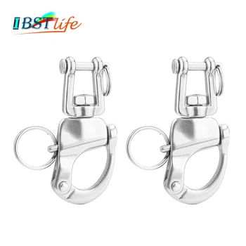 

2PCS 316 Stainless Steel Swivel Shackle Quick Release Boat Anchor Chain Eye Shackle Swivel Snap Hook for Marine Architectura