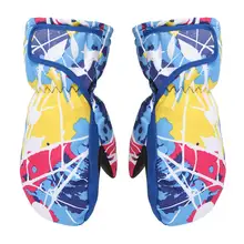 1 пара ветрозащитный Водонепроницаемый Детские зимние штаны теплые варежки детские для мальчиков и девочек дышащие перчатки для катания на лыжах и сноуборде