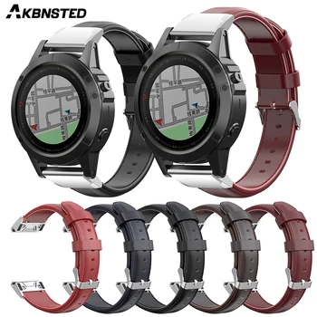 

AKBNSTED 20 22 26MM Oil Wax Leather Watch Strap For Garmin Fenix 3 3 HR 5 5S 5X 6 6S 6X Forerunner 935 945 Smart Watch Wristband