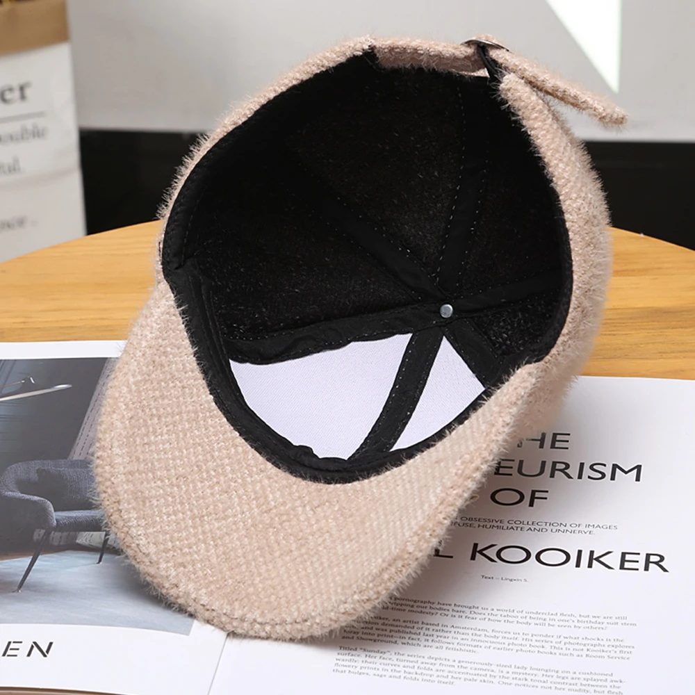 Khaki White Winter Cashmere Baseball Cap for Men Letter Luxury Brand Women Caps Outdoor Sports Golf Hat Casquette Femme baseball cap baseball caps baseball hats