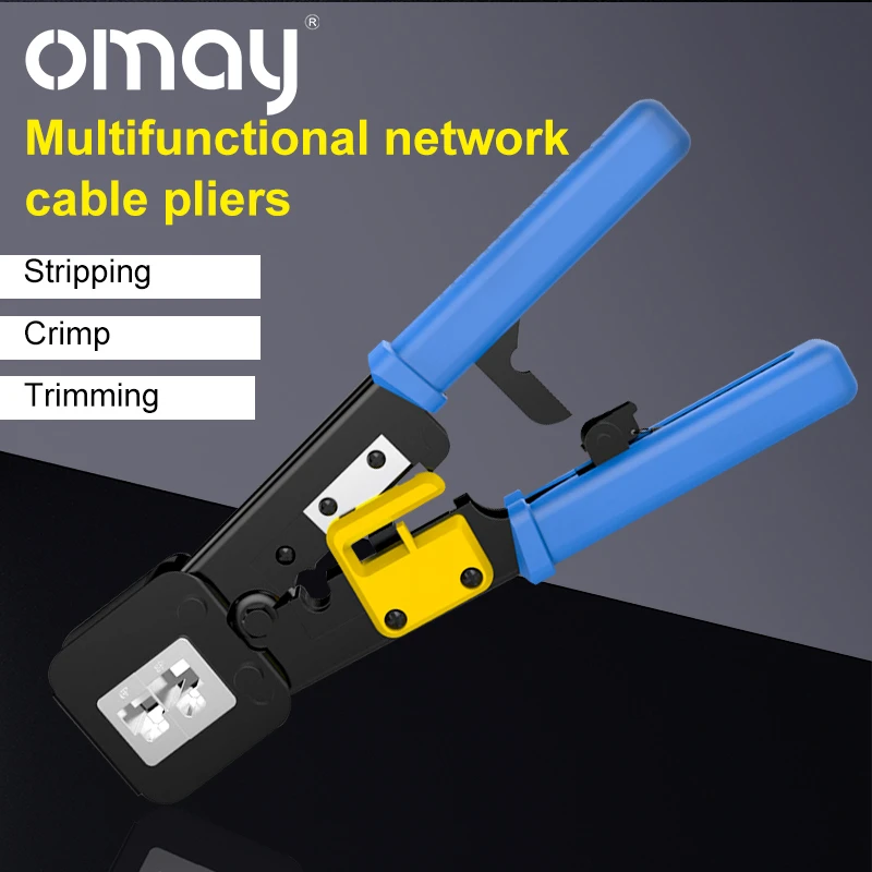 OMAY EZ RJ45 Tool Crimper Hand Network Stripping Tool Plier for RJ11 Cat6 Cat5 8p8c Multi Cable Crimping Stripper Multifunction