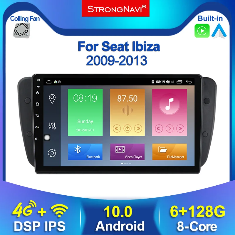 2 Din Android 10.0 Car Radio Multimedia Video Player GPS Navigation for Seat Ibiza MK4 6J 2009 2010-2013 2din no DVD 6+128G WIFI |