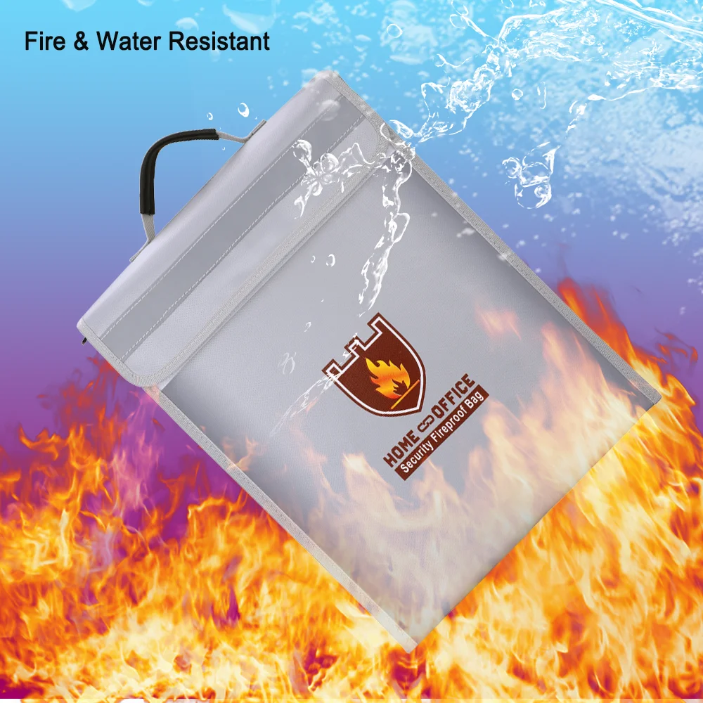 

Fireproof Waterproof Document Portable Belt Design Kit Fireproof Bag Rugged Hook and Loop and Zip Document Bag