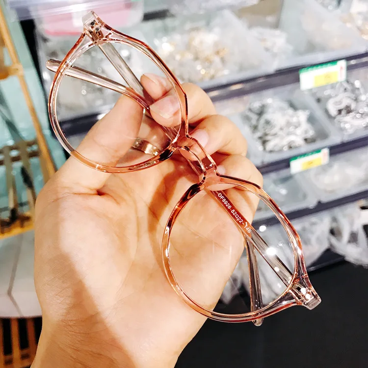 Кристально-розовые прозрачные очки, ацетатная оправа для женщин и мужчин,, оптические линзы, модный синий светильник, блокирующий близорукость, женские очки S171 - Цвет оправы: C3 PINK