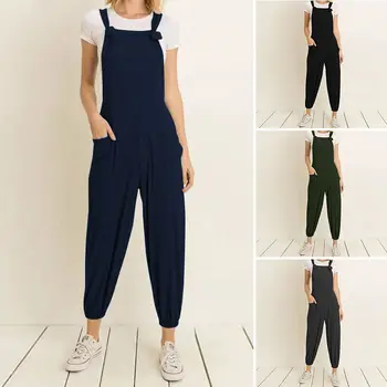 

Celmia 2020 Summer Women Vintage Jumpsuits Sleeveless Backless Harem Pants Plus Size Overalls Rompers Casual Strap Playsuits 5XL