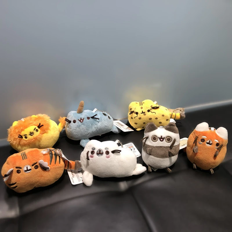 Милый мультяшный Кот плюшевая игрушка брелок для рюкзака кнопка ключей толстый