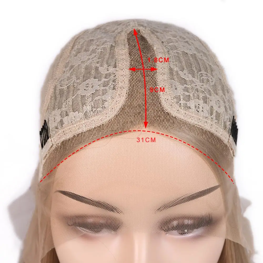 FAVE синтетический парик на кружеве 9*1,8, прямой светильник, коричневый блонд, средняя часть, 24 дюйма, для женщин, косплей, высокотемпературное волокно
