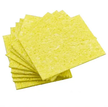 

5/10pcs High Temperature Enduring Condense Electric Welding Soldering Iron Cleaning Sponge Yellow Kitchen