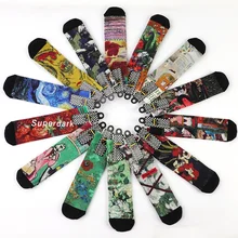 New Arrivals Oil Painting Socks 3d Print Unisex Cotton Winter Crew Socks Sport