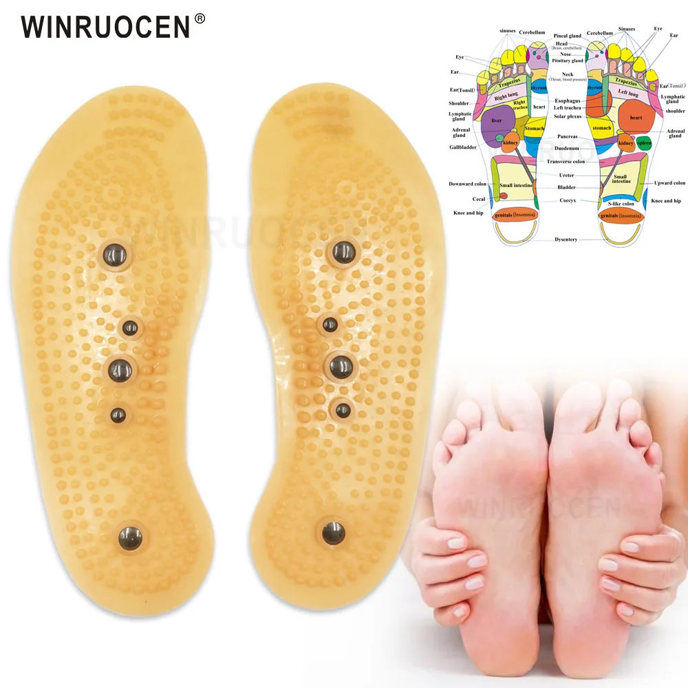 

WINRUOCEN Magnetic Therapy Massager Insoles for Men Women Promote Blood Circulation Foot Magnet Health Care Shoe Pads
