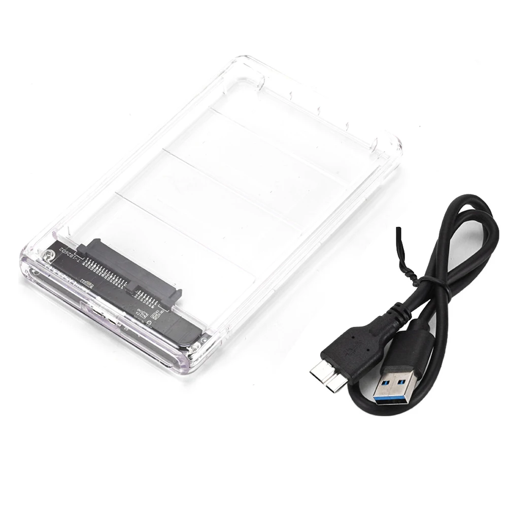 Корпус для жесткого диска 2 5 дюйма Суперскоростной корпус SATA Micro USB 3 0 Прозрачный